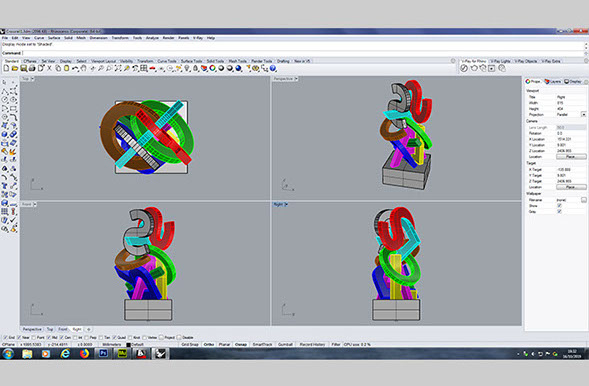 3D CAD drawing of a sculpture