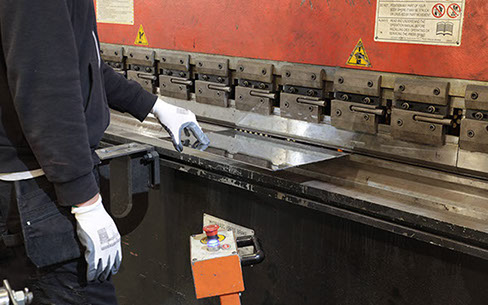 Folding a channel using our press brake