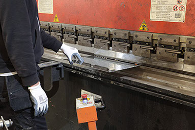 Folding a channel using our press brake