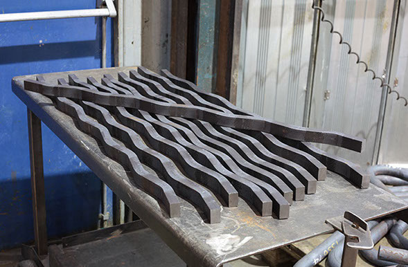 Folded mild steel handrails